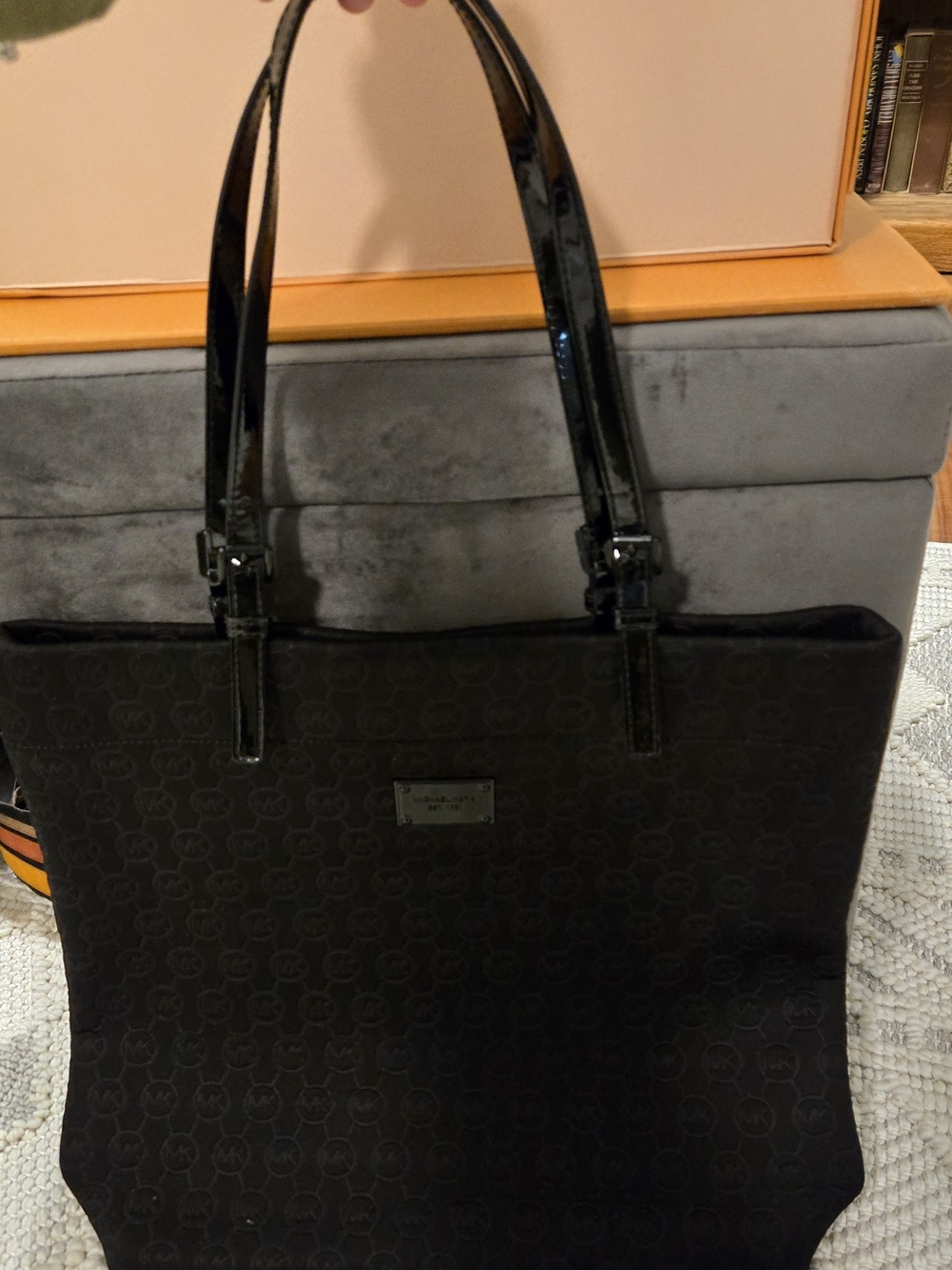 Michael Kors Black Monogram Shoulder Tote